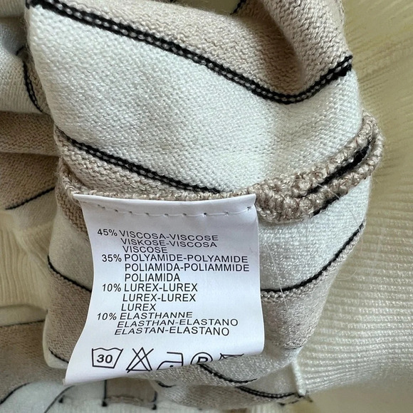 BiancoNero Women's Long Sleeve Button Up Stripped Viscose Blend Cardigan… - Picture 7 of 9